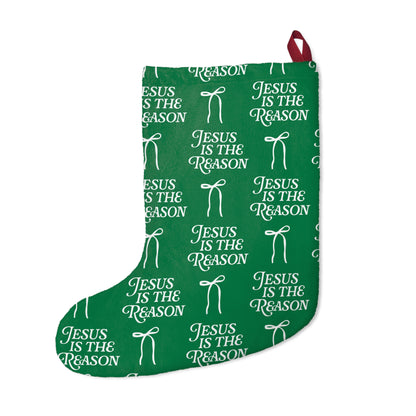 Jesus is The Reason | Christmas Stocking in Green