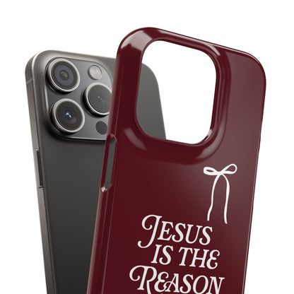 Jesus Is the Reason iPhone Snap Case in Burgundy