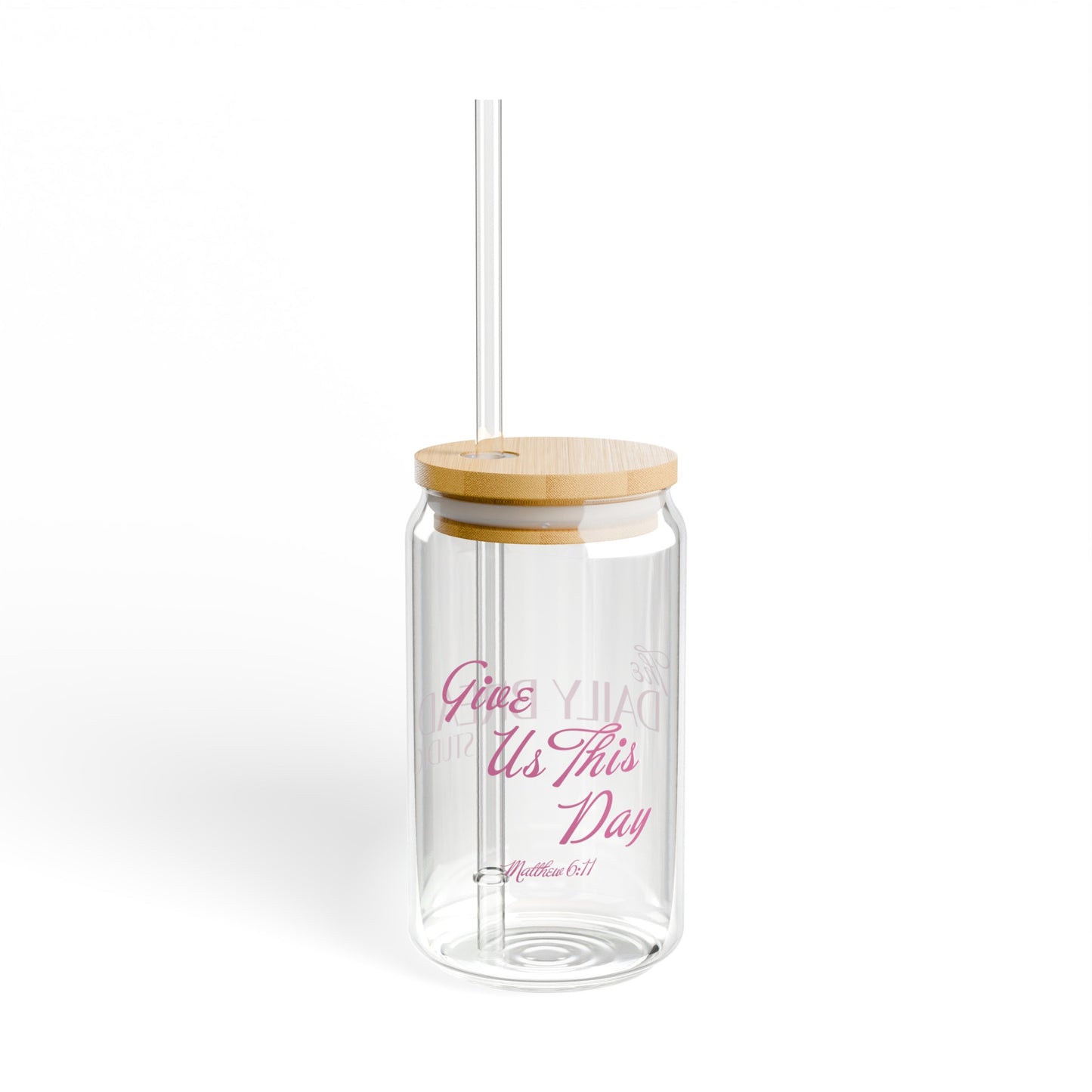 Logo Sipper Glass, Pink