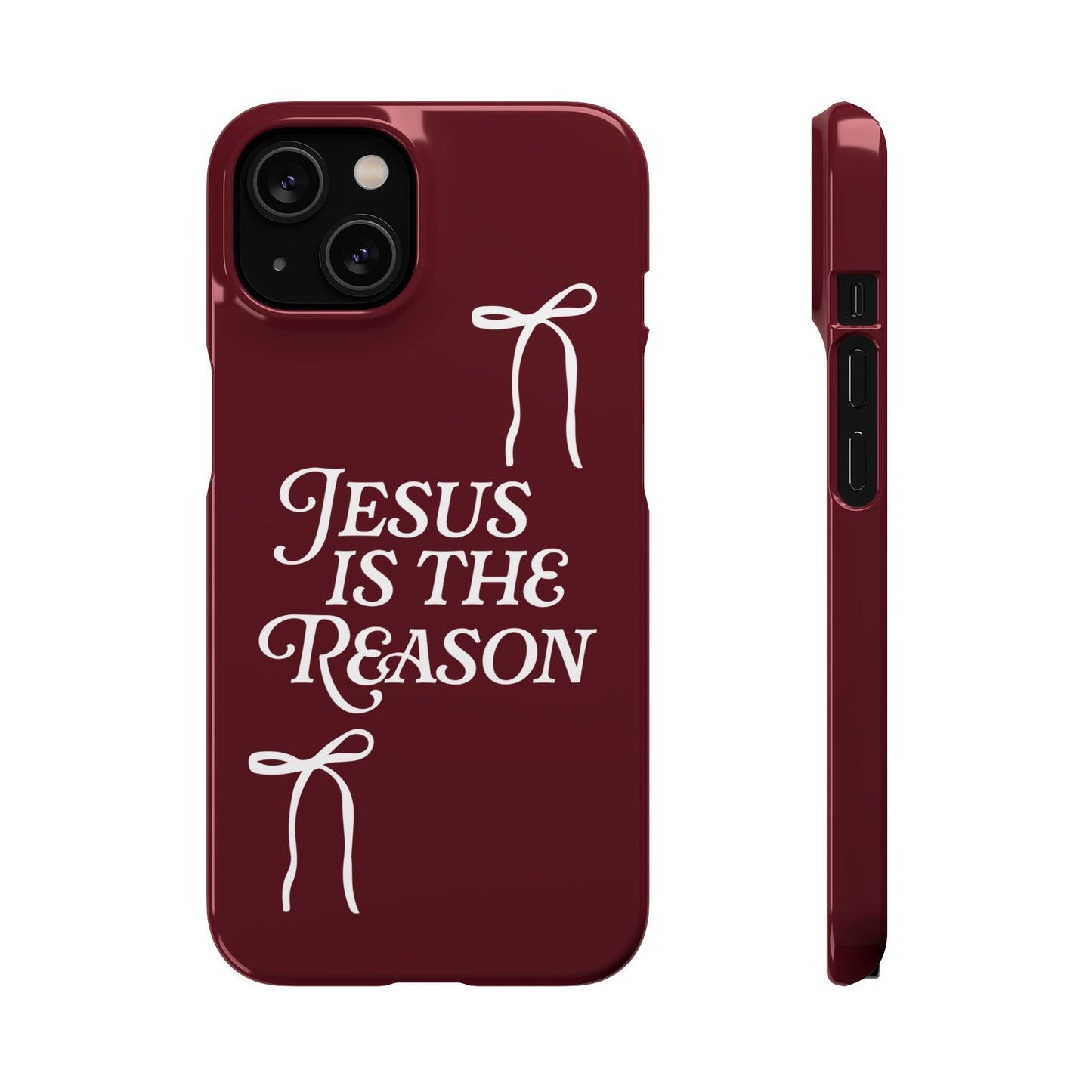 Jesus Is the Reason iPhone Snap Case in Burgundy