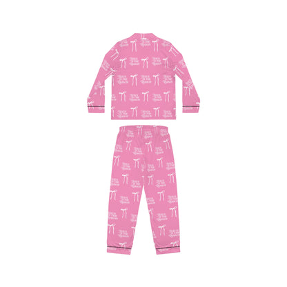 Jesus Is the Reason Bow Women's Satin Pajamas Set in Pink