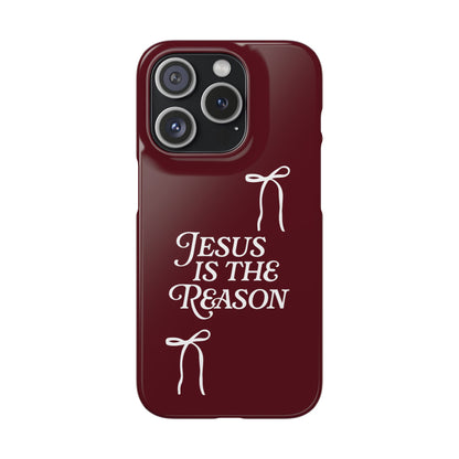 Jesus Is the Reason iPhone Snap Case in Burgundy