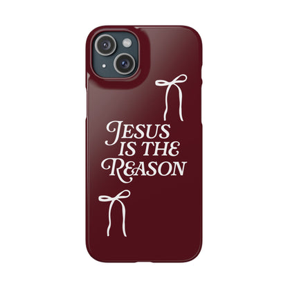 Jesus Is the Reason iPhone Snap Case in Burgundy