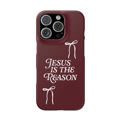 Jesus Is the Reason iPhone Snap Case in Burgundy