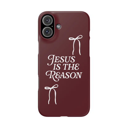 Jesus Is the Reason iPhone Snap Case in Burgundy