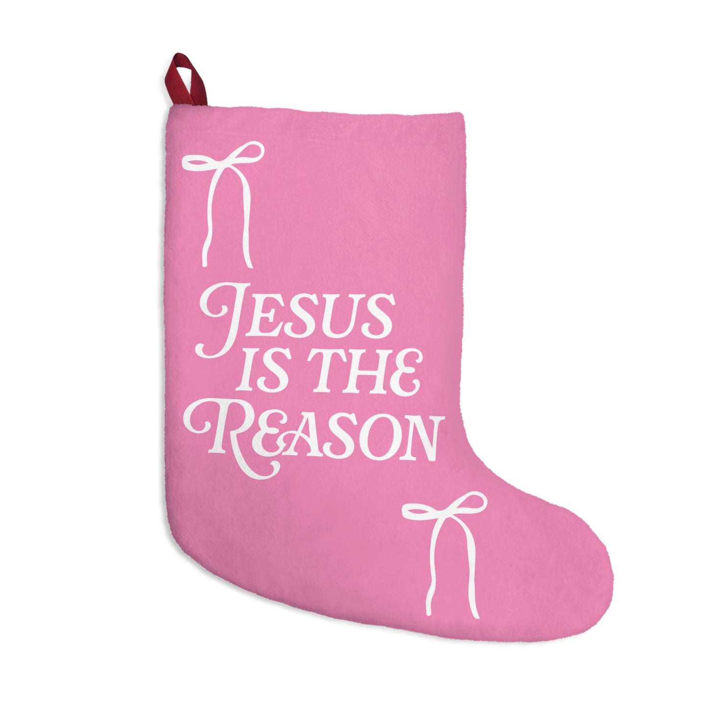 Jesus is The Reason | Christmas Stocking in Pink