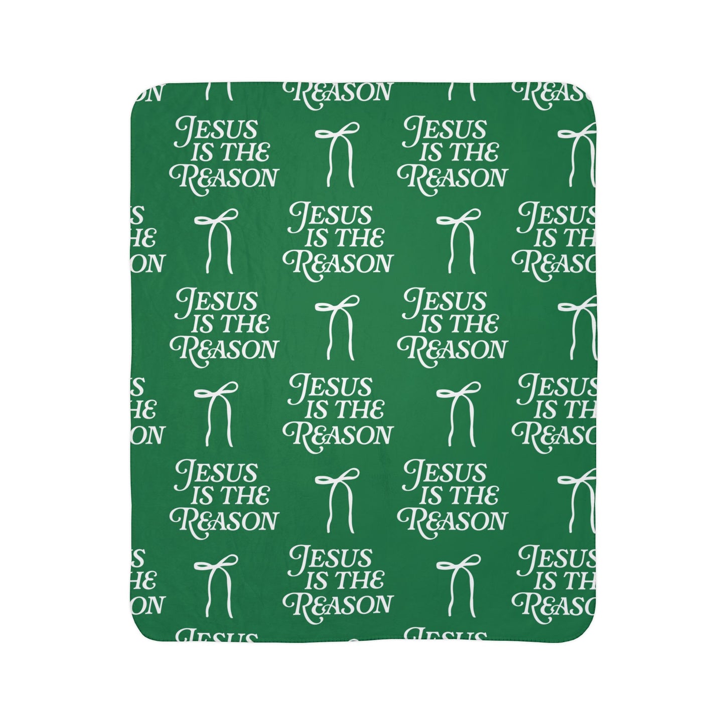 Jesus is The Reason | Fleece Sherpa Blanket in Green