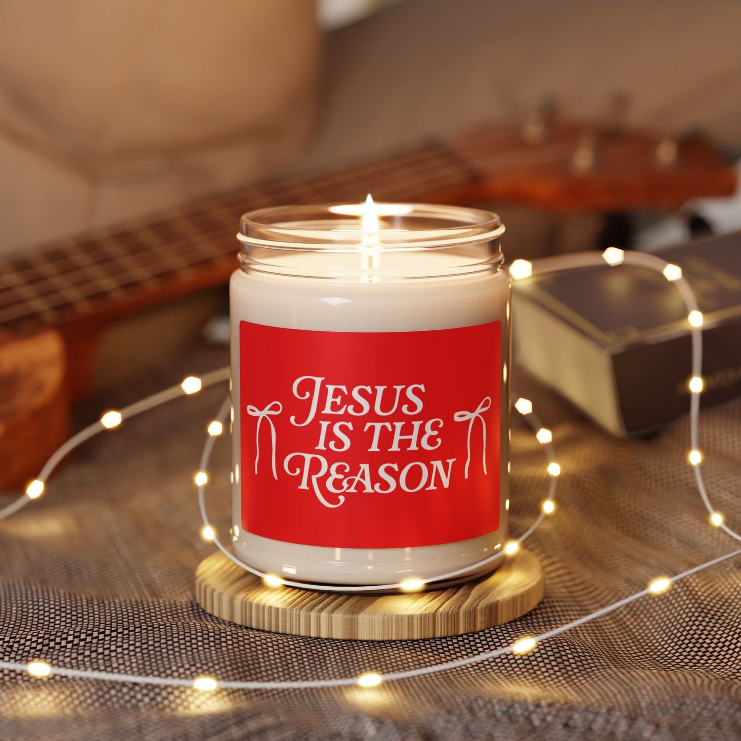 Jesus Is the Reason Candle Scented Soy Candle, 9oz Red Label