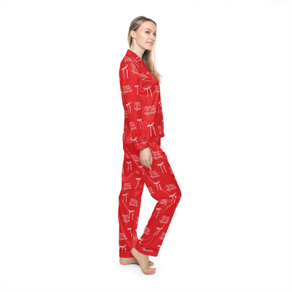 Jesus Is the Reason Bow Women's Satin Pajamas Set