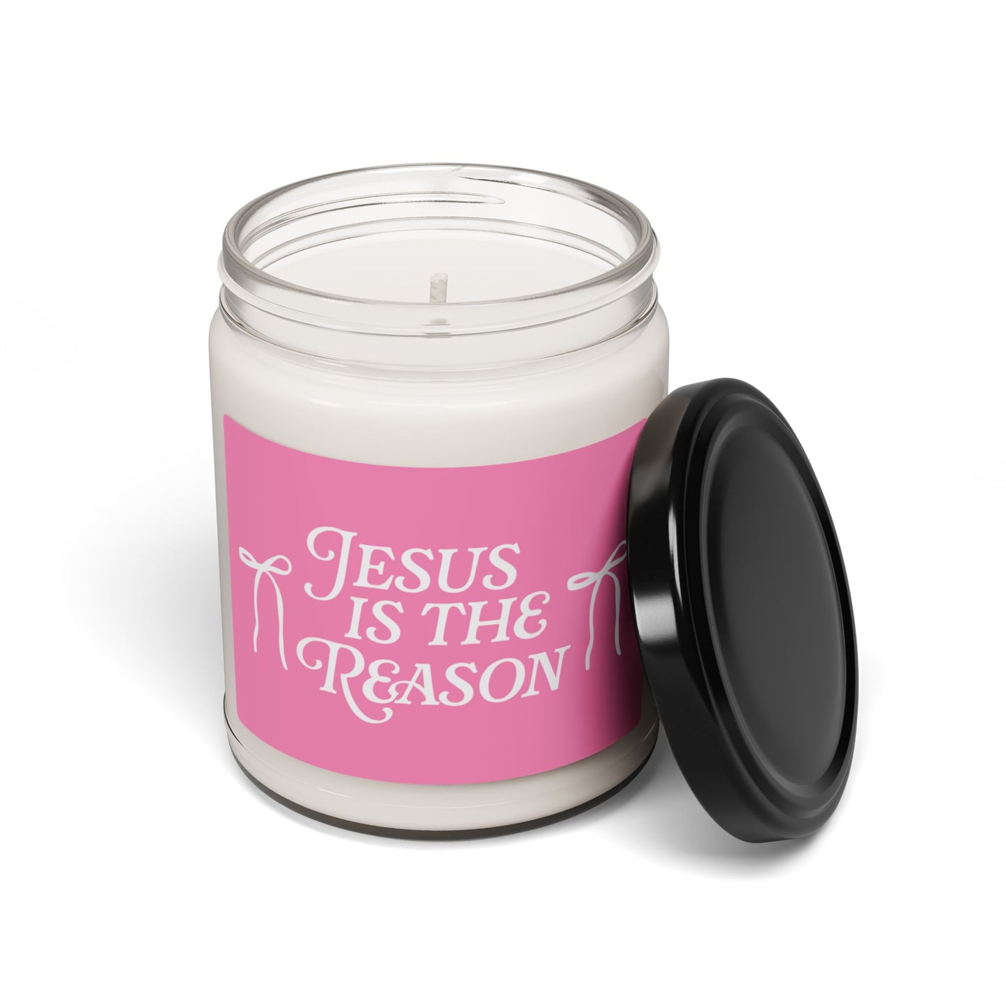 Jesus Is the Reason Candle Scented Soy Candle, 9oz Pink Label