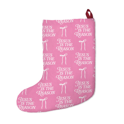 Jesus is The Reason | Christmas Stocking in Pink