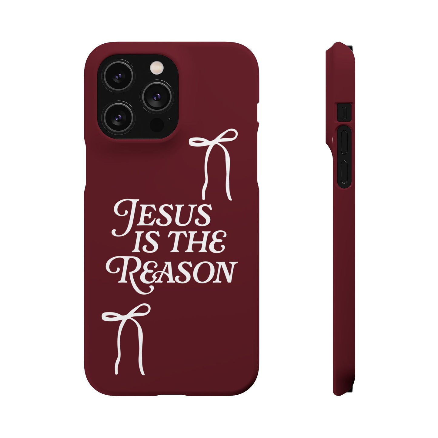 Jesus Is the Reason iPhone Snap Case in Burgundy