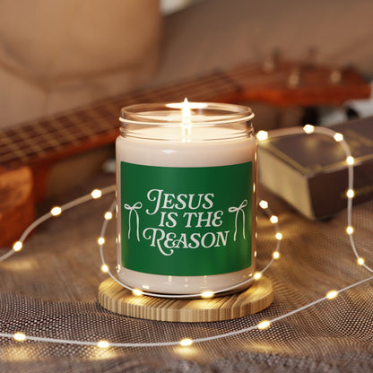 Jesus Is the Reason Candle Scented Soy Candle, 9oz Green Label