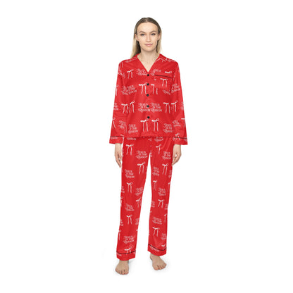 Jesus Is the Reason Bow Women's Satin Pajamas Set