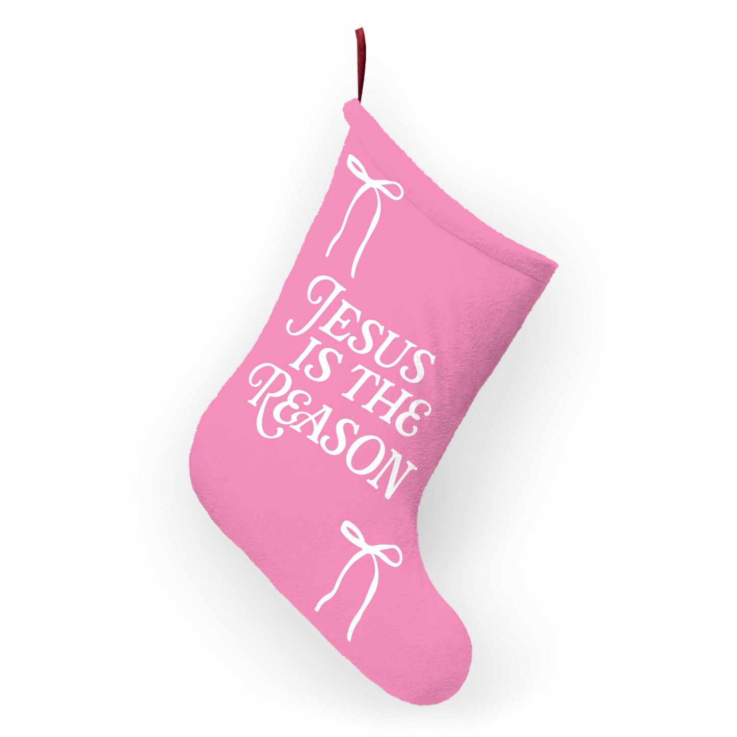 Jesus is The Reason | Christmas Stocking in Pink