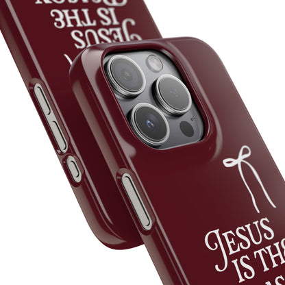 Jesus Is the Reason iPhone Snap Case in Burgundy