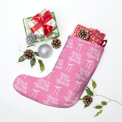 Jesus is The Reason | Christmas Stocking in Pink