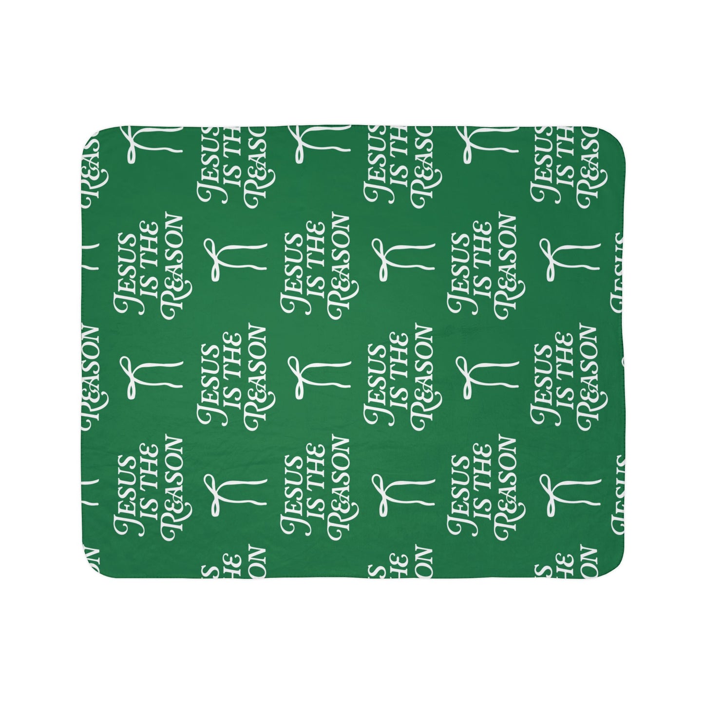 Jesus is The Reason | Fleece Sherpa Blanket in Green